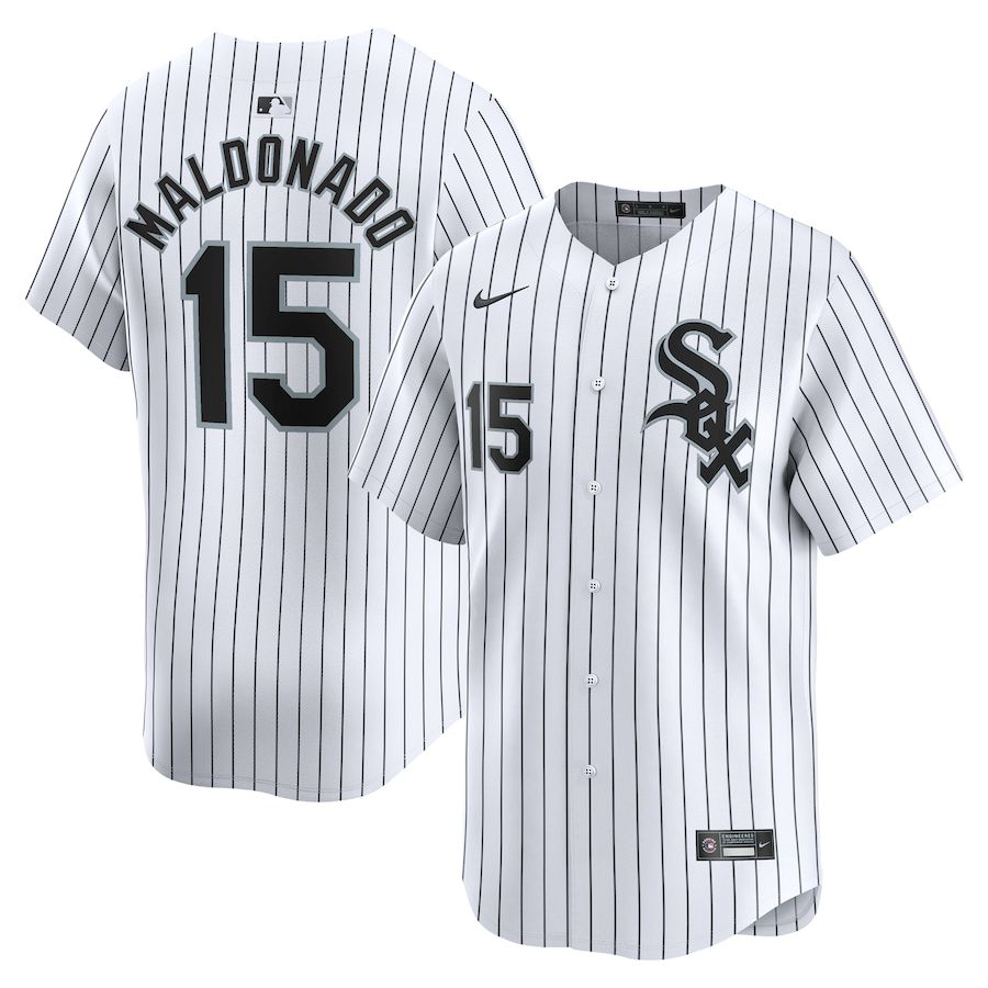 Men Chicago White Sox #15 Martin Maldonado Nike White Home Limited Player MLB Jersey